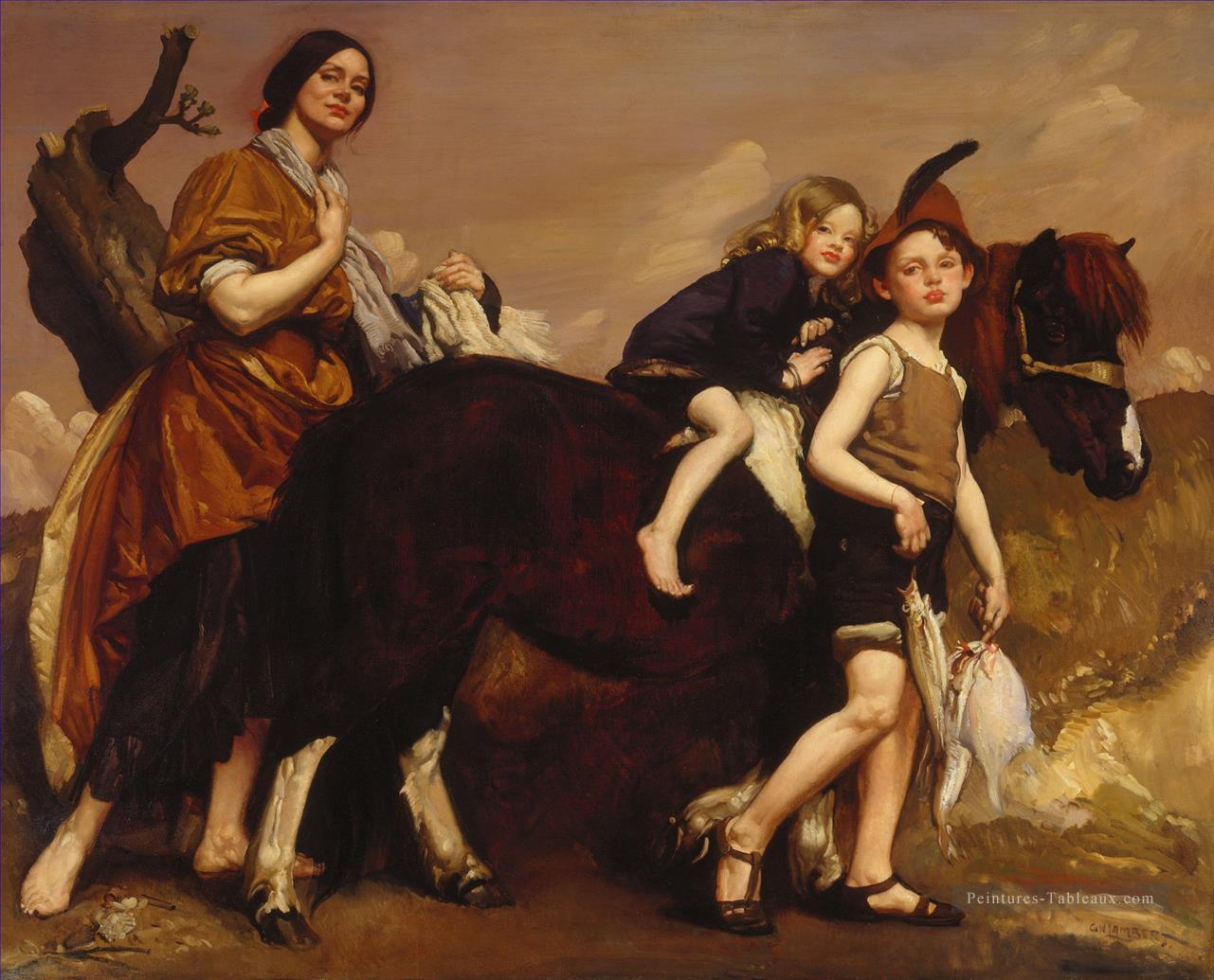 Vacances à Essex George Washington Lambert portrait Peintures à l'huile